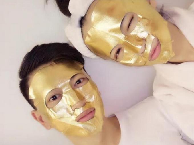 Αντι η χρυσή μάσκα φύλλων αλουμινίου ρυτίδων 24K, ενυδατική μάσκα προσώπου για την ακμή σημαδεύει και ελαιούχο δέρμα
